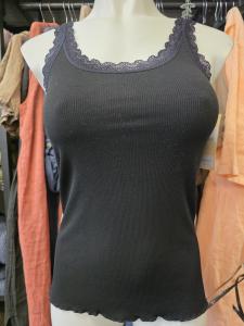 Linne, Ribbat med spets, Svart Amanda - Caramelle Fashion / Chica London