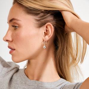 Örhängen Silverpläterade, Hoops med kula, Air – Pilgrim