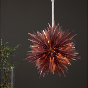 Brunröd pappersstjärna Dis, Dia: 45 cm