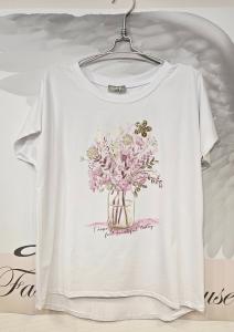 T-shirt Inze, Flowers Rosa - Soulful Fashion