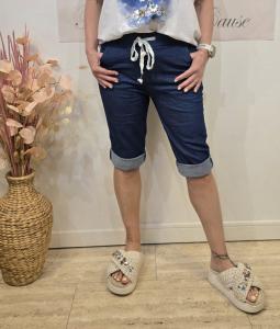 Capri Byxa, Denim mellan, Madde - Soulful Fashion