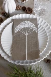 Servett, Björnloka Greige - Storefactory