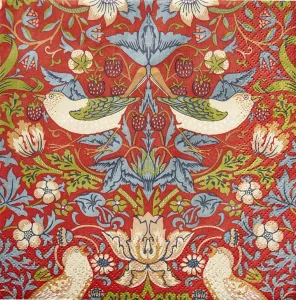 Servetter - Strawberry Thief Red (Kaffe)