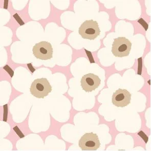 Servetter - Marimekko Unikko, Rosa och Sand (Lunch)