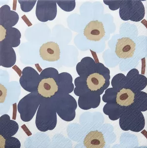Servetter - Marimekko Mini Unikko, Denim (Lunch)