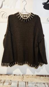 Tröja, Brun med ljusa stickningar, Signe - Soulful Fashion    BERÄKNAD LEV: OKT