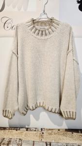 Tröja, Offwhite med ljusa stickningar, Signe - Soulful Fashion    BERÄKNAD LEV: OKT