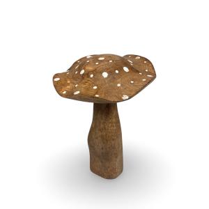 Brun svamp / kremla i trä (Höjd 18 cm) - Miljögården