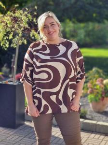 Tunika / Topp, Brun / Creme, Betty (Plus Size) - Cat & Co