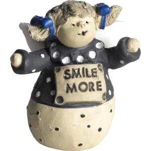 Ängel med text: Smile more - Nääsgränsgården