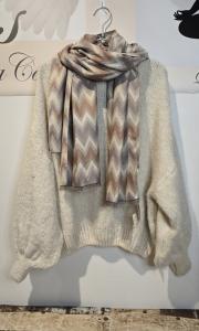 Halsduk Zick Zack, Taupe, Milou - Soulful Fashion