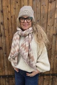 Halsduk Zick Zack, Taupe, Milou - Soulful Fashion