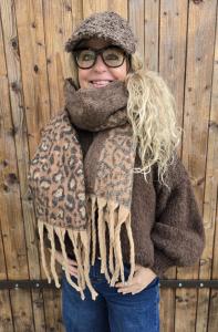 Halsduk med fransar, Fudge / Brun, Love Leo - Soulful Fashion