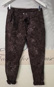 Magiskt stretchig byxa, Flower Coffee (Madde) - Soulful Fashion