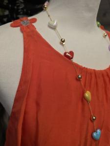 Linne med blomband, Korall Alexia - Caramelle Fashion