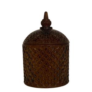Glasskål med lock, Rak (Brun) - Miljögården