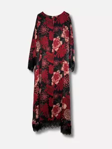 Klänning, Blommig med spets, Röd Flora - Reunion