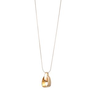 Halsband Långt, Skulpturellt hänge i "guld" - Gemini