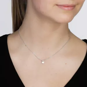 Halsband Sophia Med Hjärthänge Silverpläterat – Pilgrim