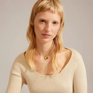 Halsband, Återvunnet guldpläterat hjärta SOPHIA – Pilgrim