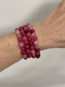 Armband med stenpärlor, Rosa / Mörkrosa - Mix by Heart