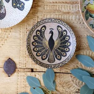 Assiett Mosaik, Påfågel - Chic Antique