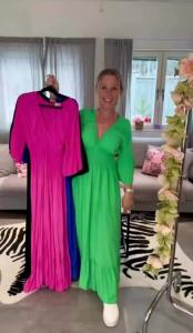 Klänning, Cerise med smock, Donna - Love Forever