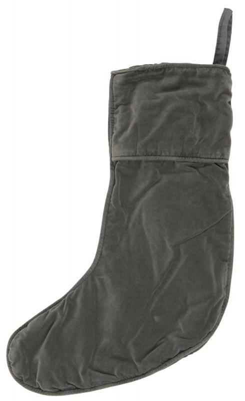 Julstrumpa i sammet, mörkgrå - Ib Laursen