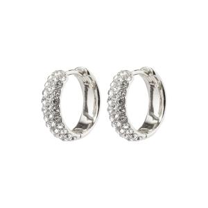 Örhängen, Hoops med kristaller, Silverpläterade Shea – Pilgrim