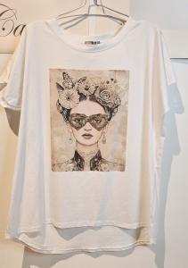 T-shirt Inze, Crazy Lady, Sand - Soulful Fashion