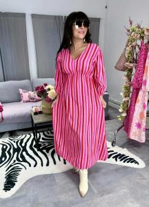 Klänning, Randig Rosa / Röd, Stella - Love Forever