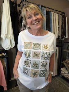 T-shirt Inze, Hjärtan & Blommor, Grön - Soulful Fashion