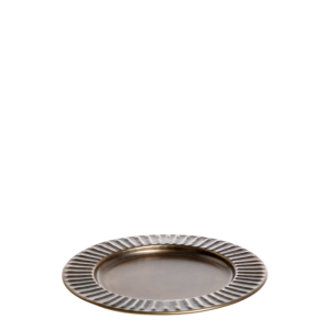 Fat med rillad kant, Antik finish, Dia: 20 cm - Chic Antique