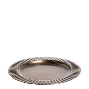 Fat med rillad kant, Antik finish, Dia: 23 cm - Chic Antique