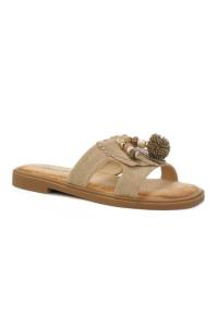 Slip In Sandal, Beige, Sessan - Reunion Home