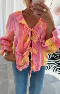 Blus i bäckebölja, Randig Rosa / Gul, Lottie - Love Forever