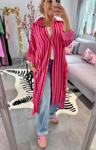 Långskjorta, Randig Rosa / Röd, Lena - Love Forever