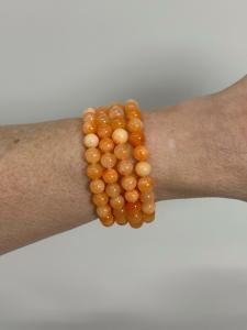 Armband med stenpärlor, Orange - Mix by Heart
