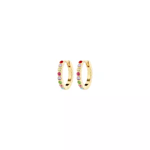 Örhängen, Ring med färgade stenar, Kleopatra, Guldpläterade - Pilgrim