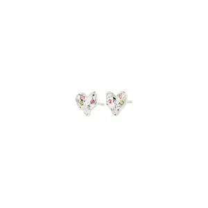 Örhängen, Hjärta med färgade stenar, Ryan, Silverpläterade - Pilgrim