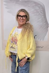 T-shirt Inze, Life is good (träd och fjärilar) Gul - Soulful Fashion