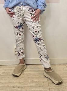 Magiskt stretchig byxa, Vit Anemon, Madde - Soulful Fashion