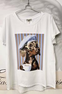 T-shirt Inze, Tax som fikar, Blå / Taupe - Soulful Fashion