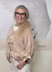 Kofta med knyt, Stickad Rosa, Annika - Soulful Fashion