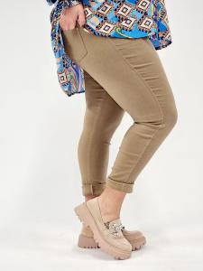 Byxa / Leggings Stretchig, Beige, Sanna (Plus Size) - Cat & Co