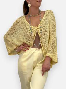 Stickad ponchotröja, Gul Emma - Gemini