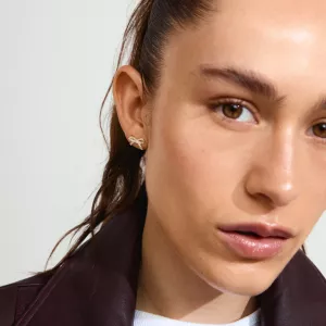 Örhängen, Rosetter med kristaller, Silverpläterade, Catharina – Pilgrim