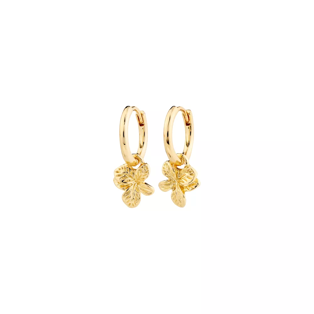 Örhängen Blomma Hoops, Guldpläterade, Charmaine – Pilgrim