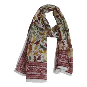 Scarves Blad, Mörkröd / Beige, Addie (100x180 cm) - the moshi