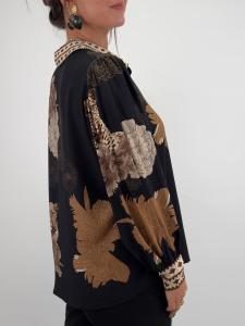 Blus, Mönstrad Leoparder och Blommor, Elva - Gemini